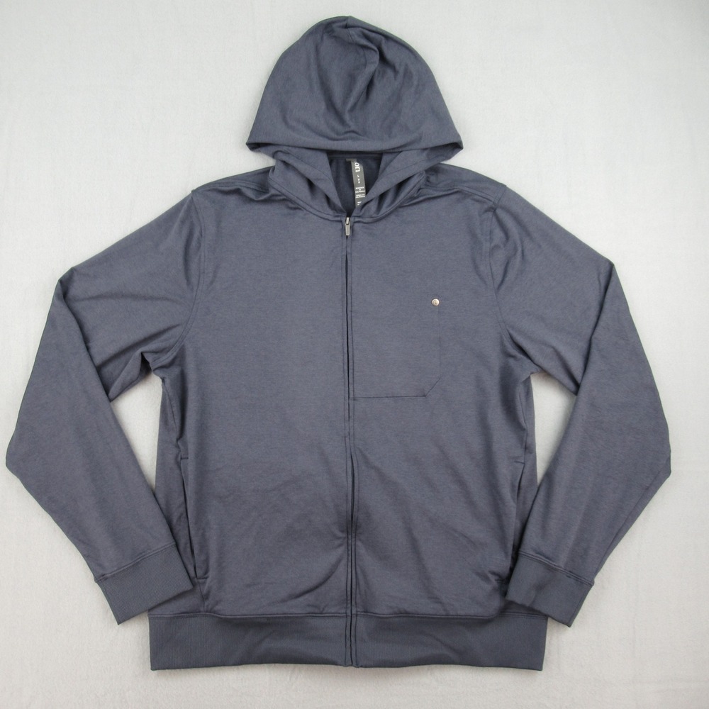 Vuori Hoodie Mens Large Blue Full Zip Pockets Activewear Athleisure